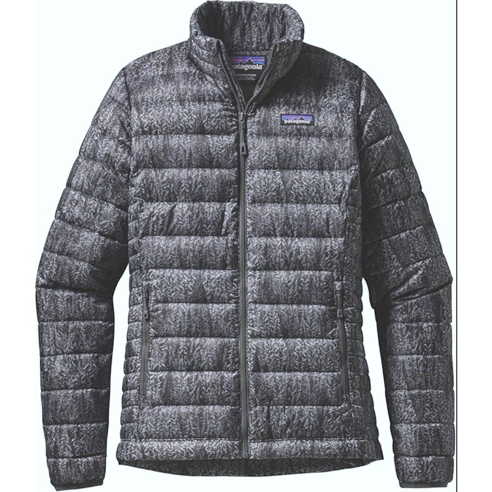 Patagonia Down Quilted Sweater Jacket Gray Packable Goose Down Puffer Coat Large
